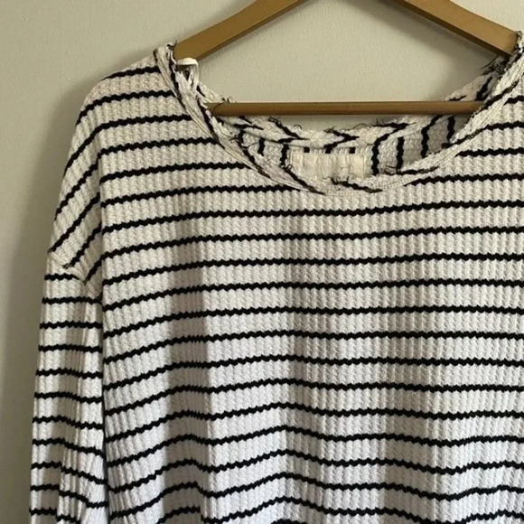 Free People Black and White Peplum Top - Picture 7 of 15